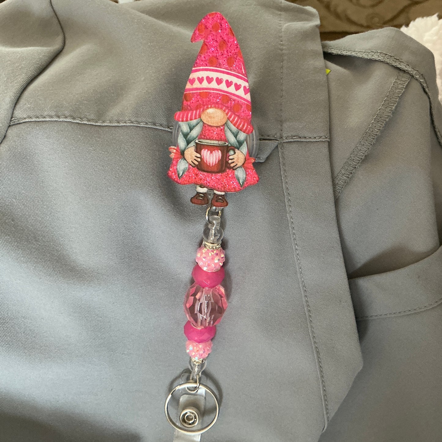 Badge Reel - Valentine Gnome