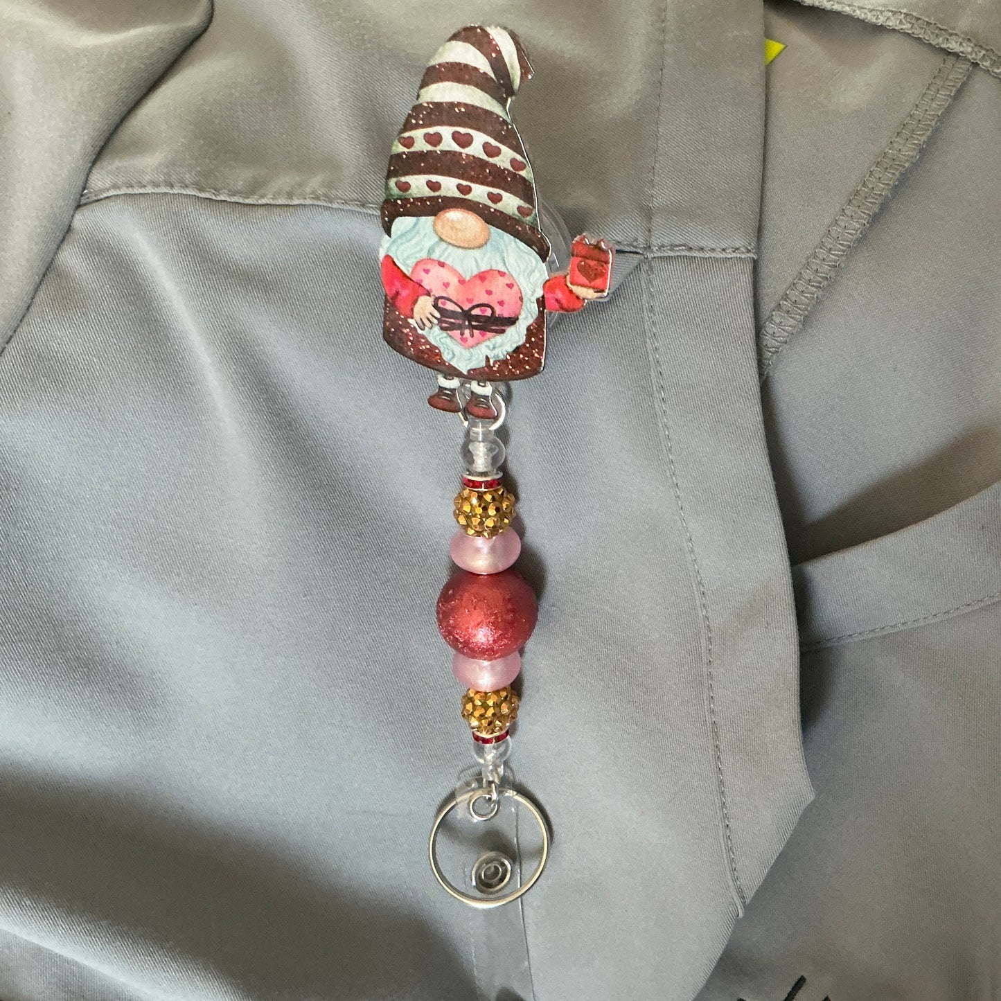 Badge Reel - Valentine Gnome
