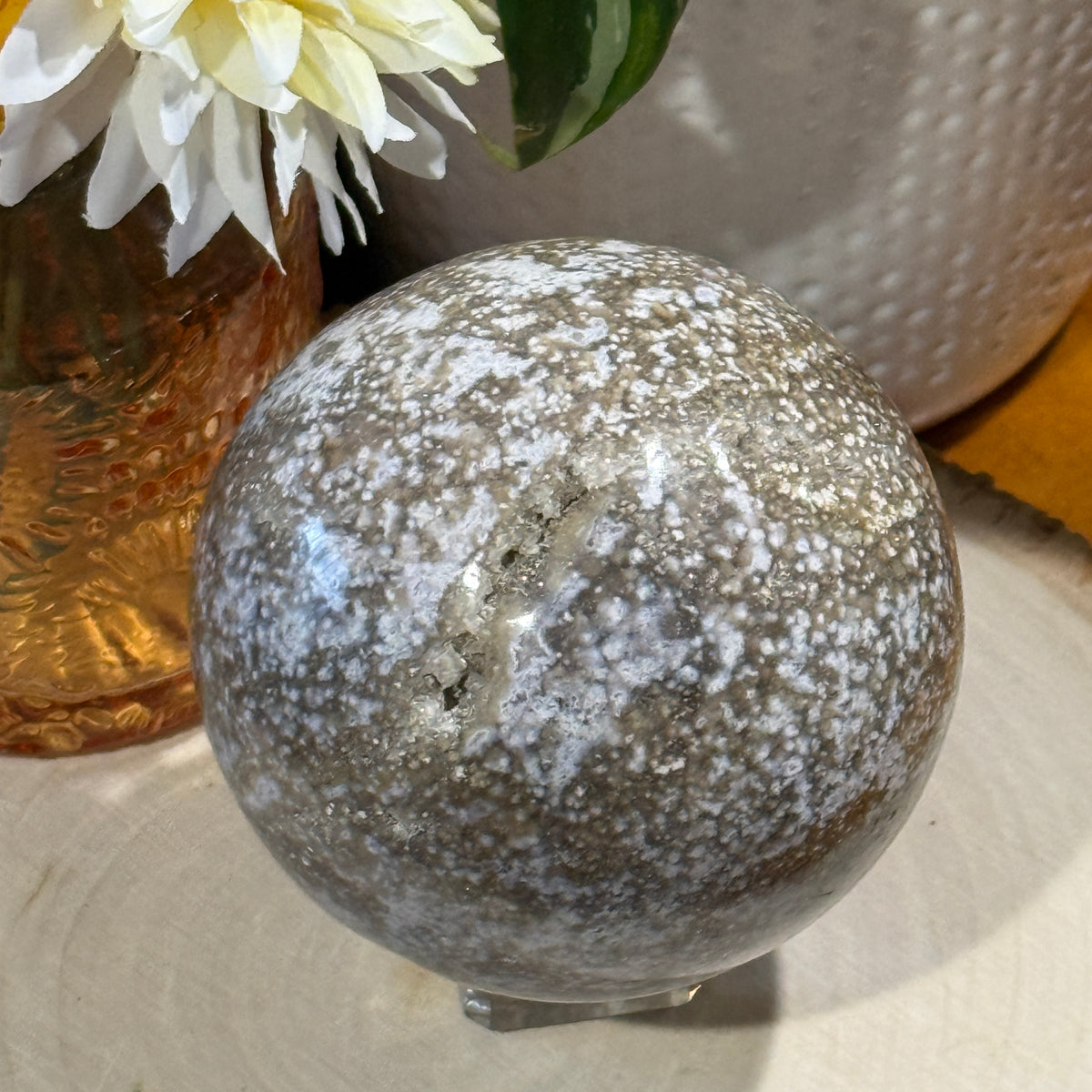 Ocean Jasper Sphere w/Druzy