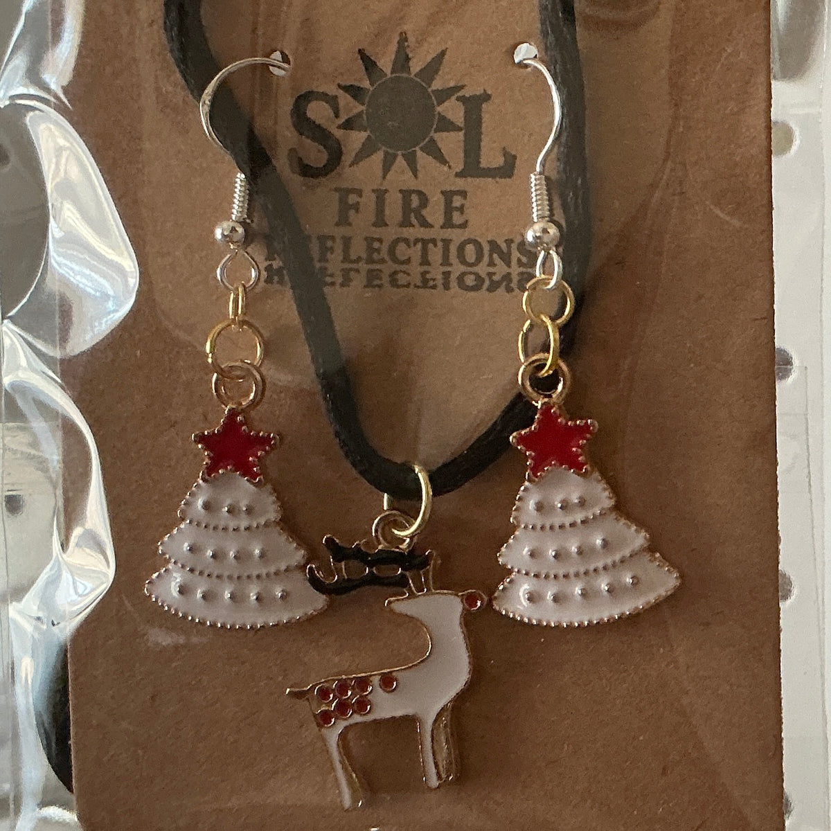 Holiday Necklace/Earring set Christmas Tree