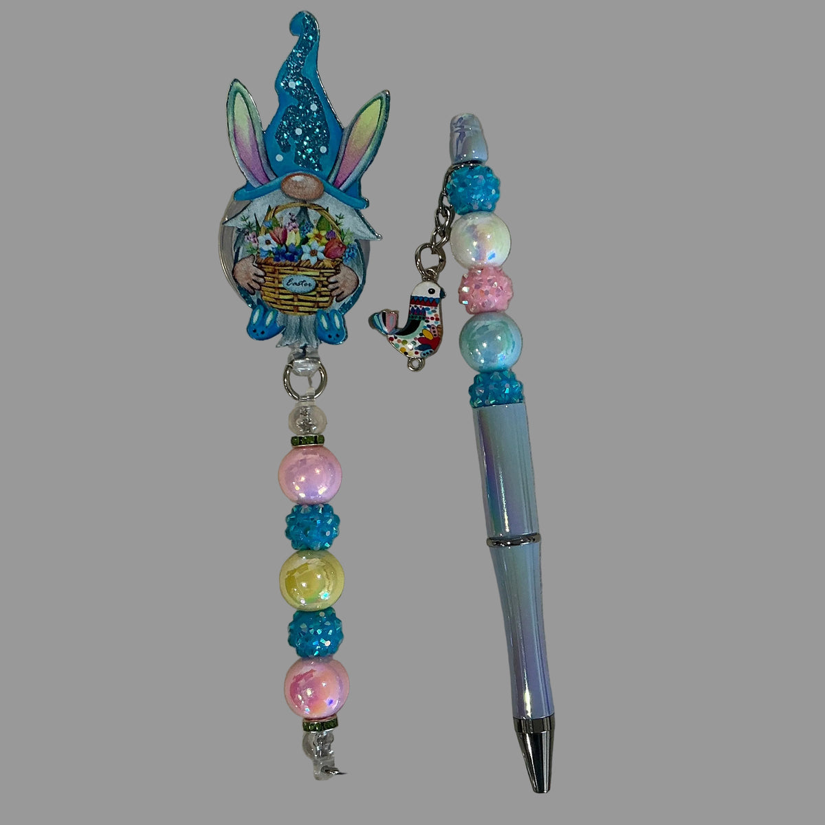 Badge Reel & Pen Combination - Easter Gnome