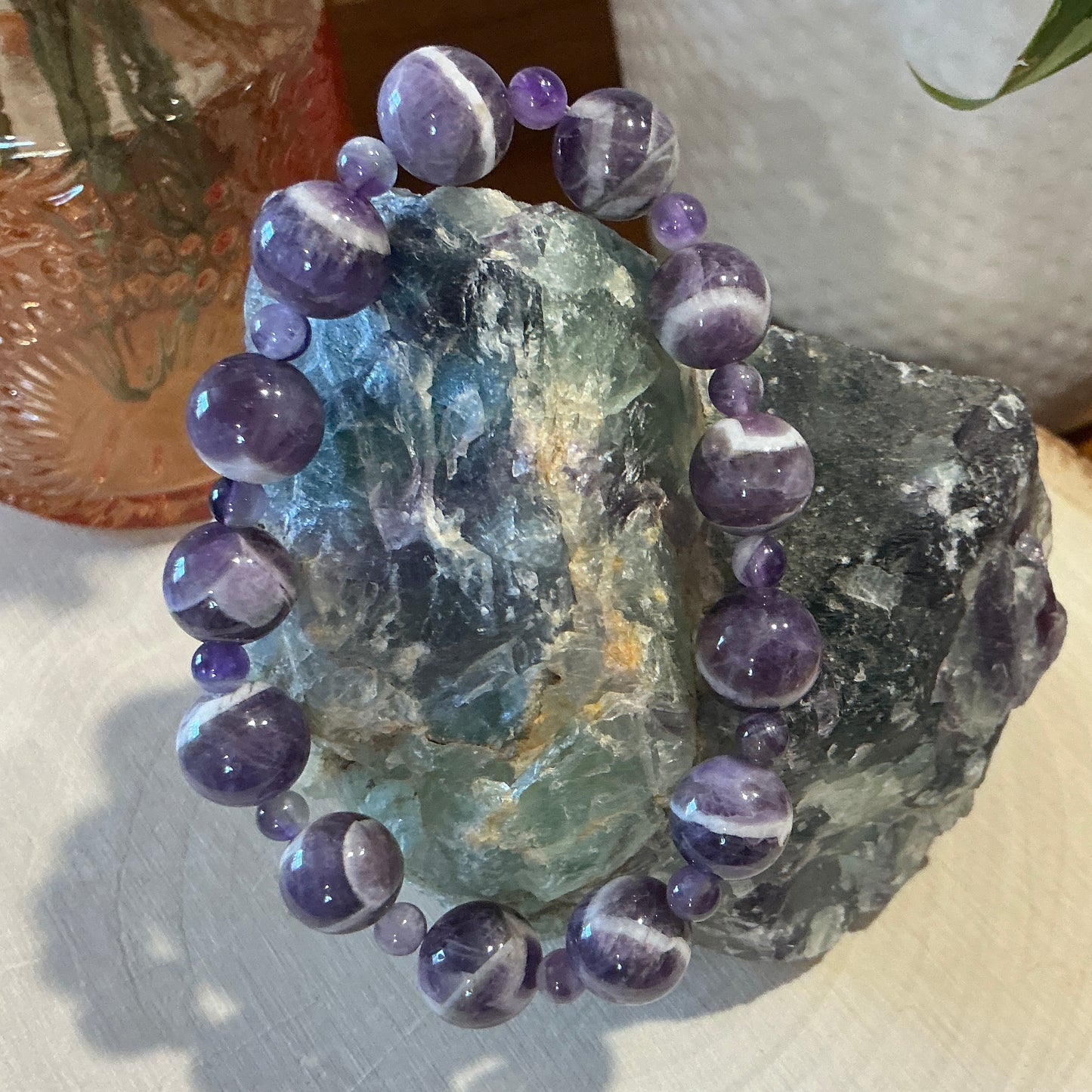Amethyst Bracelet - 10mm Chevron (Dream) Amethyst