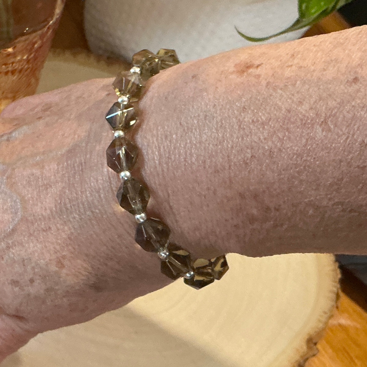 Smoky Quartz Bracelet - 10mm Faceted