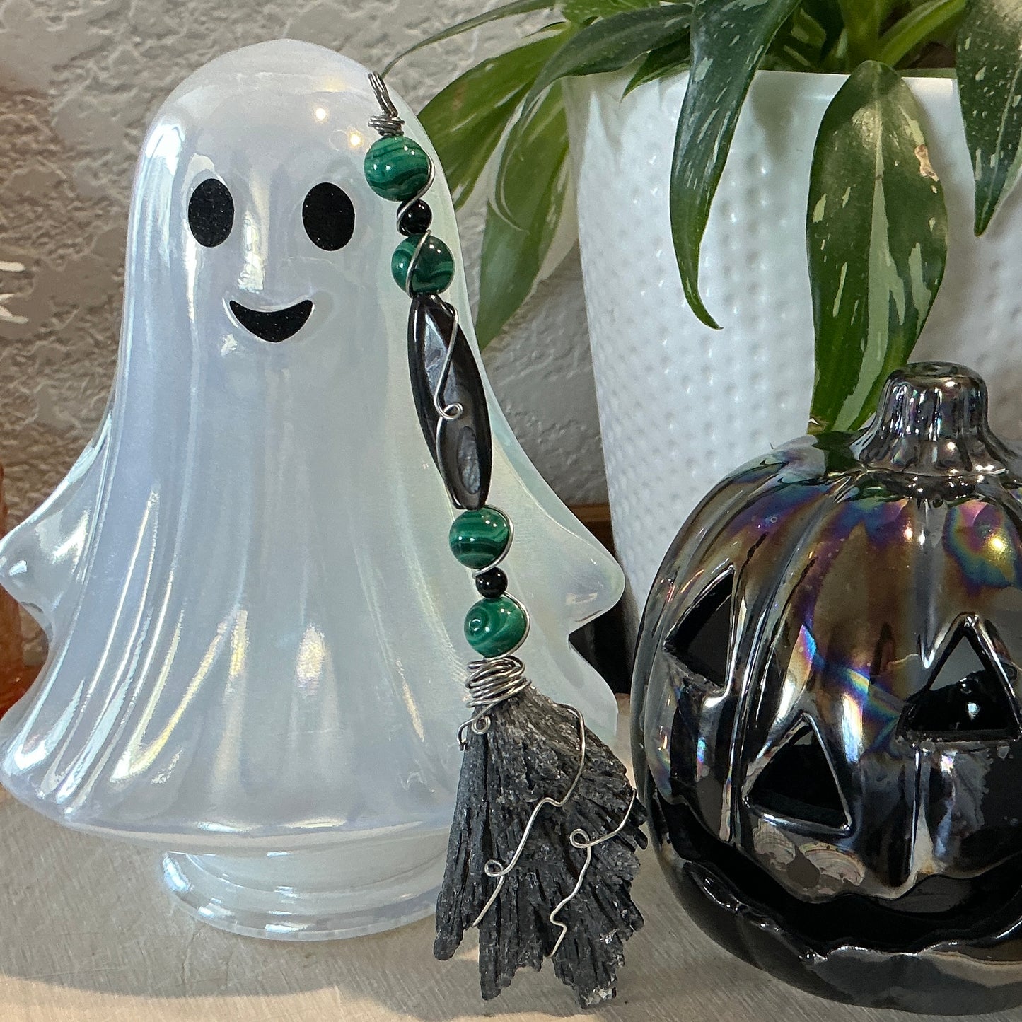 Black Kyanite & Gemstone Witch’s Brooms