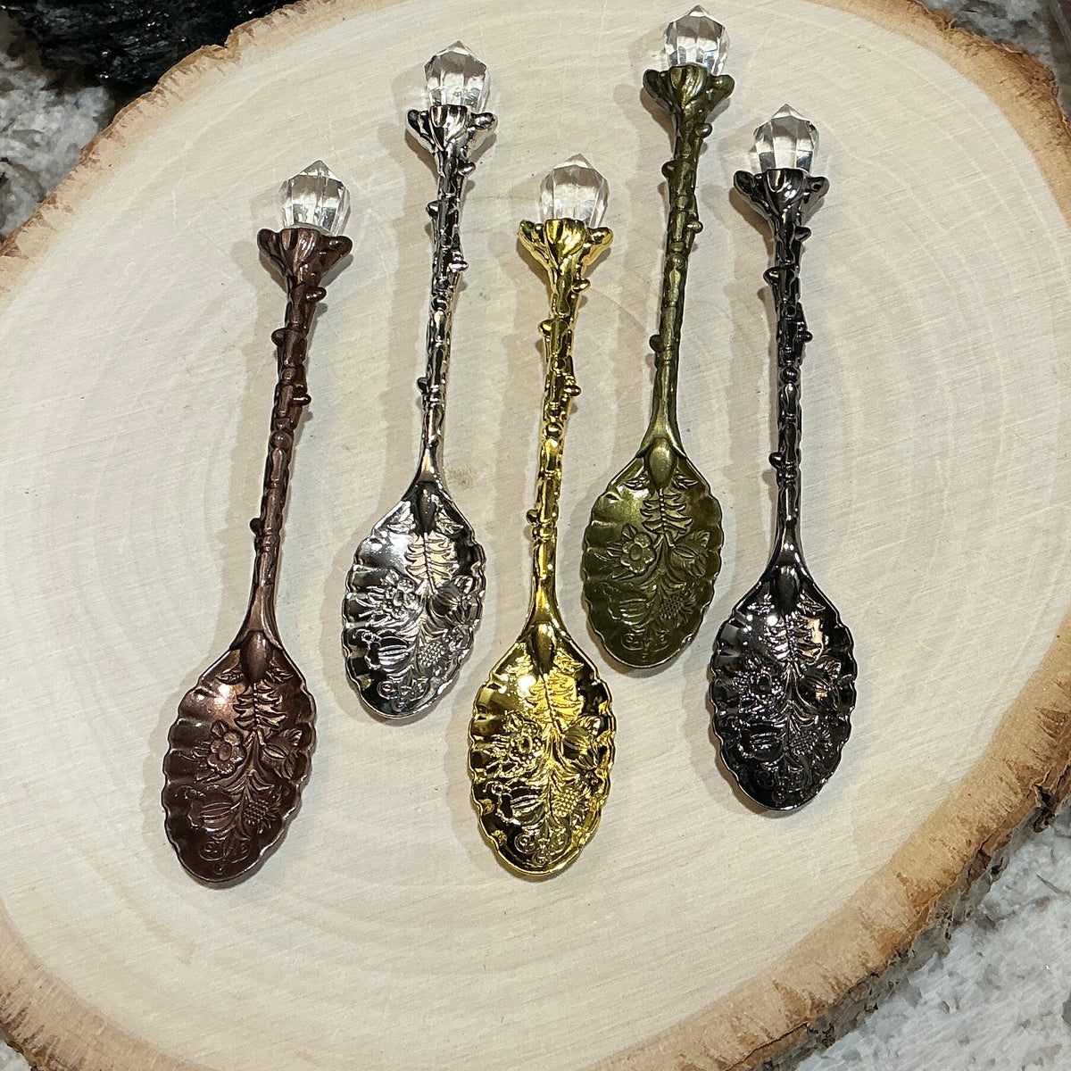 Herb Apothecary Spoon with Faux Crystal