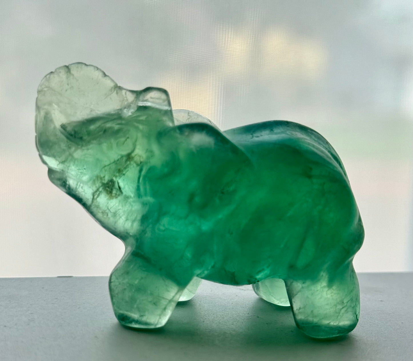 Crystal Elephant Carving