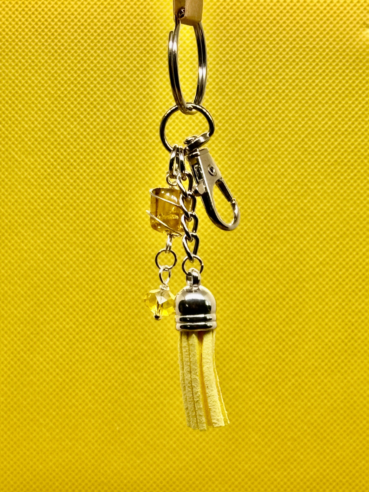 Key Chain with Tassle and Glass Beads