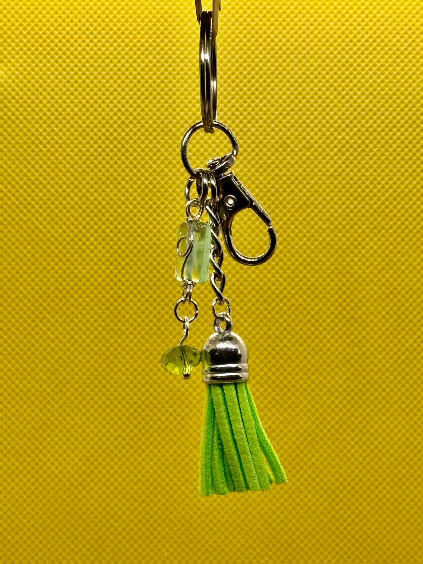 Key Chain with Tassle and Glass Beads