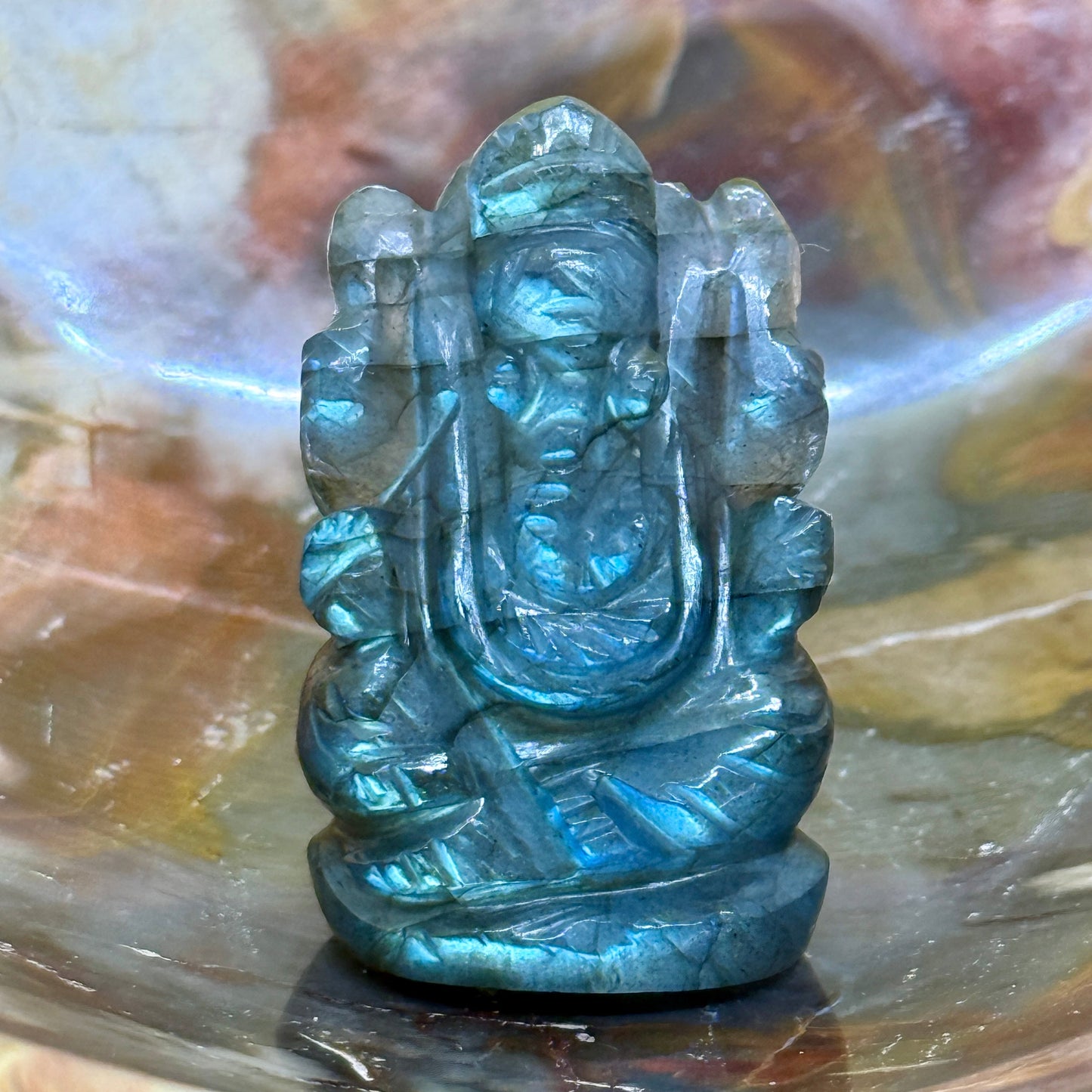 Labradorite Ganesha Carving