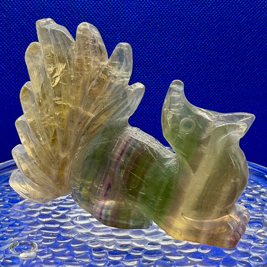 Candy Fluorite Nine Tailed Fox Carving