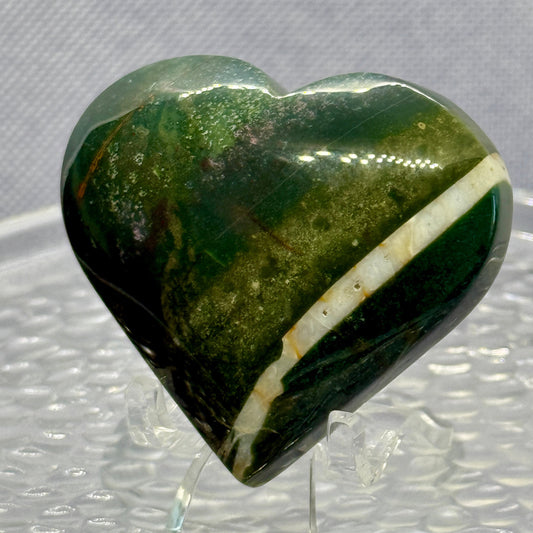 Ocean Jasper Heart with Stand