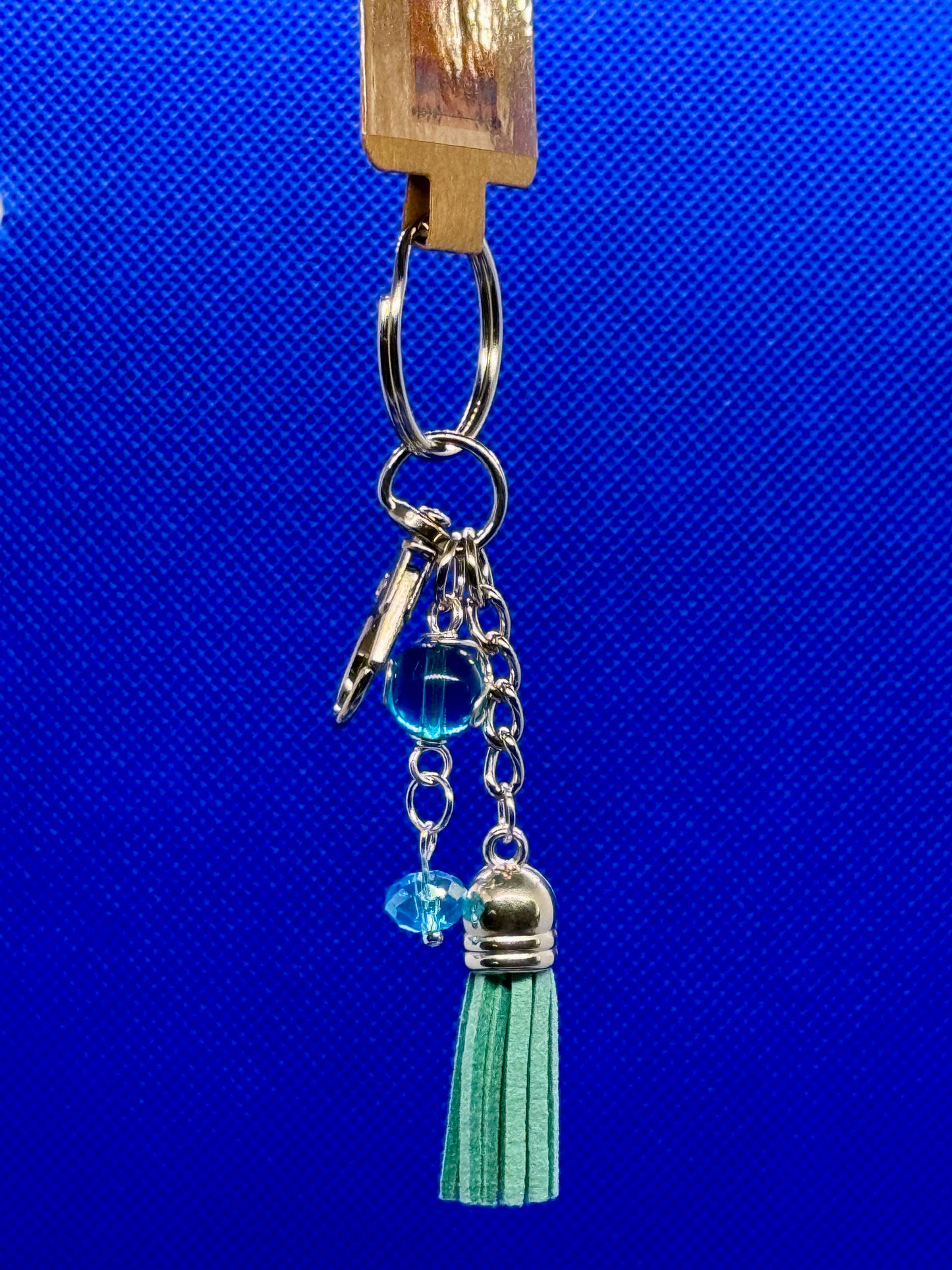 Key Chain with Tassle and Glass Beads