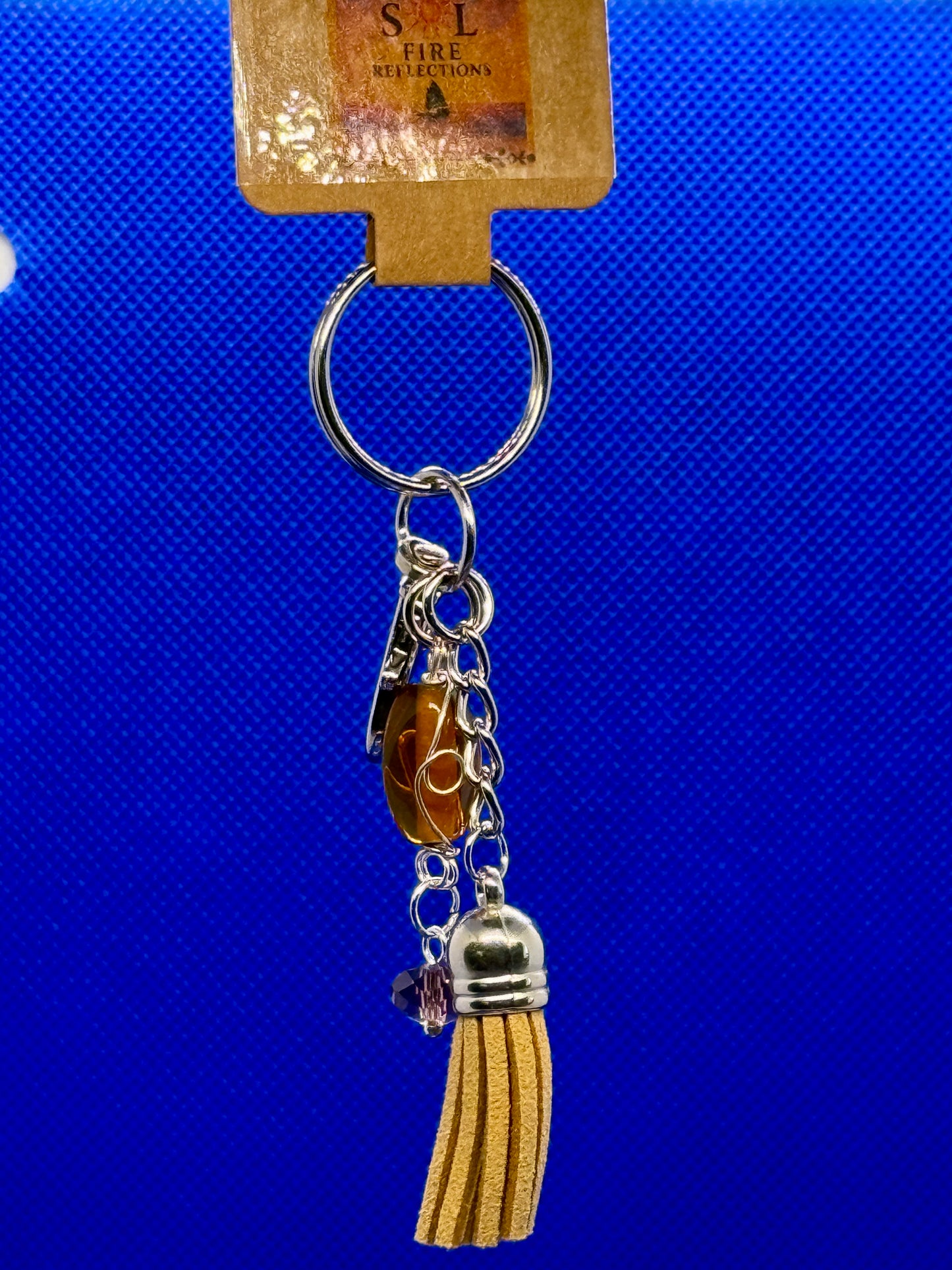 Key Chain with Tassle and Glass Beads
