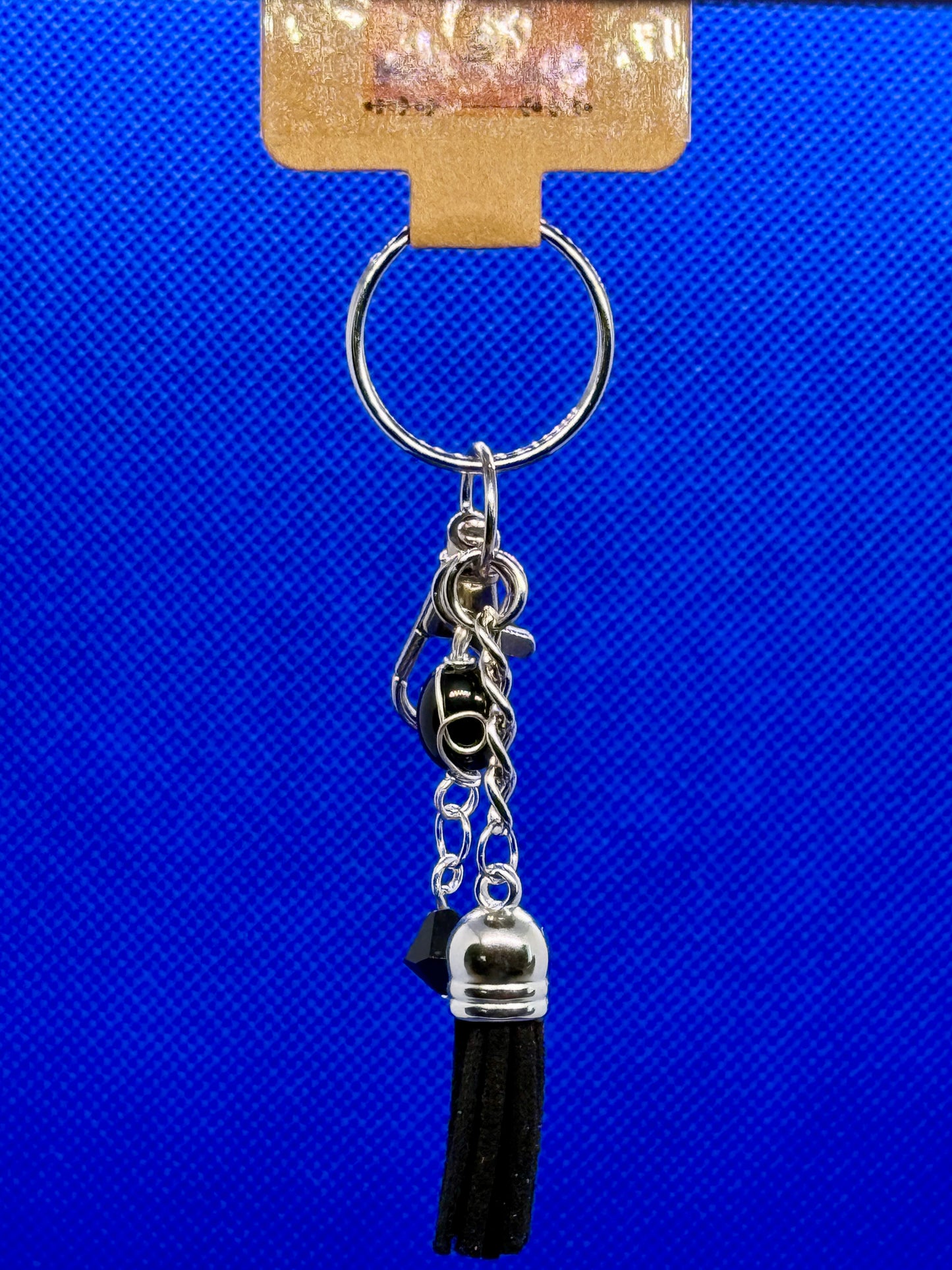 Key Chain with Tassle and Glass Beads
