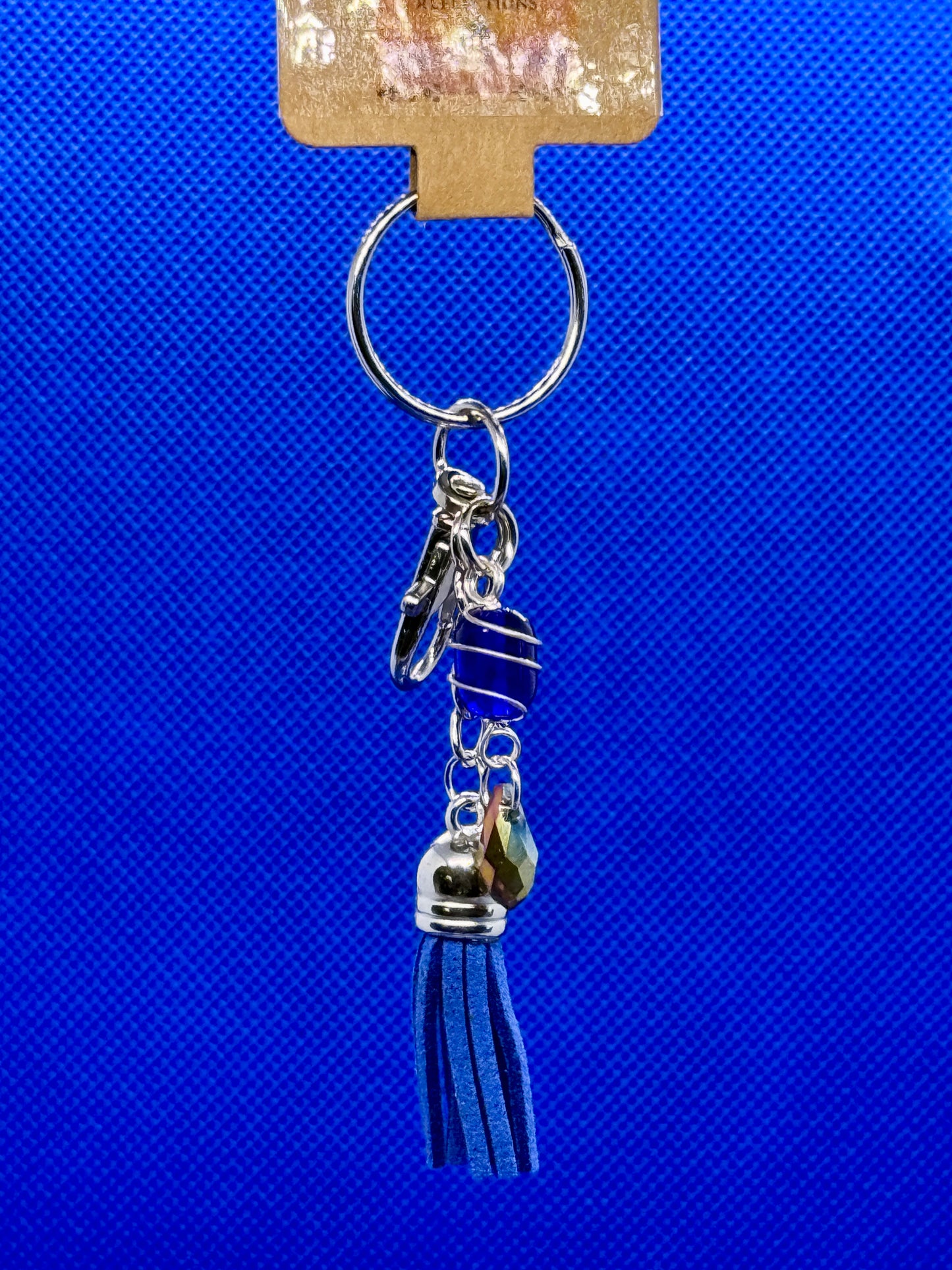 Key Chain with Tassle and Glass Beads
