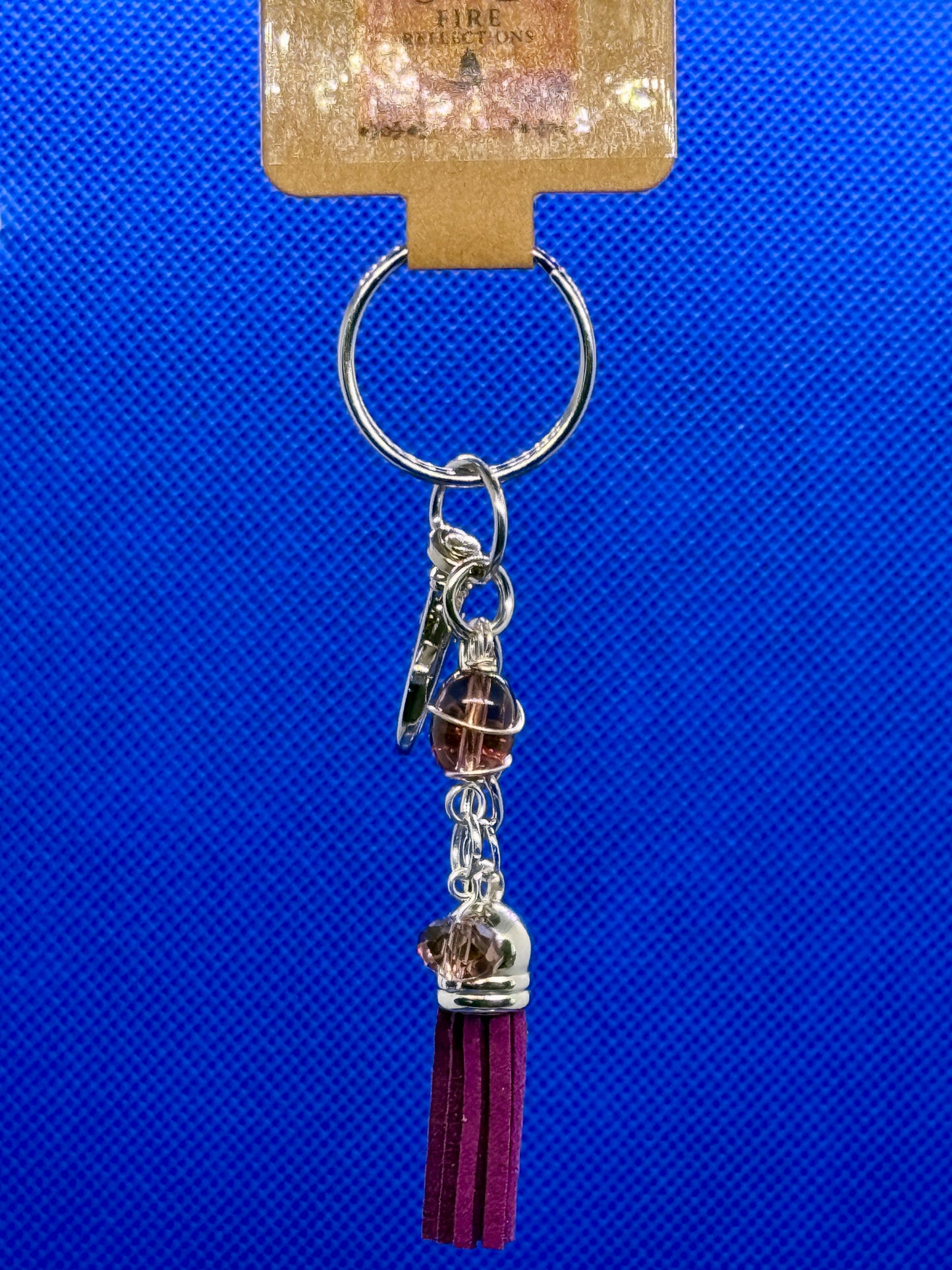 Key Chain with Tassle and Glass Beads