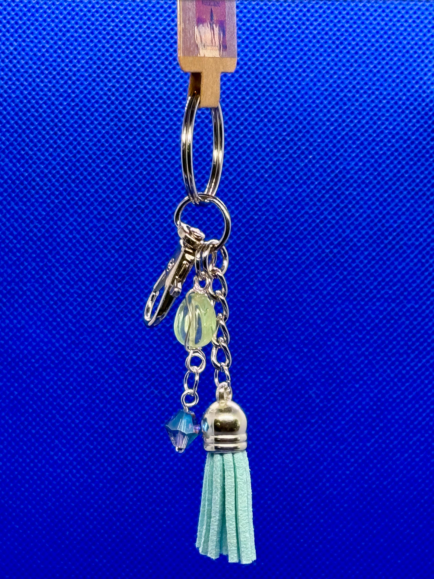 Key Chain with Tassle and Glass Beads