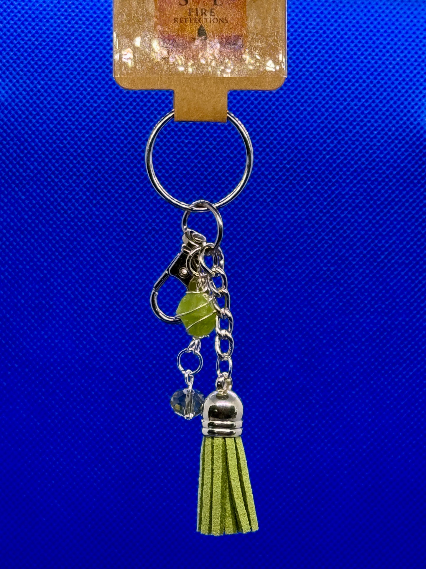 Key Chain with Tassle and Glass Beads