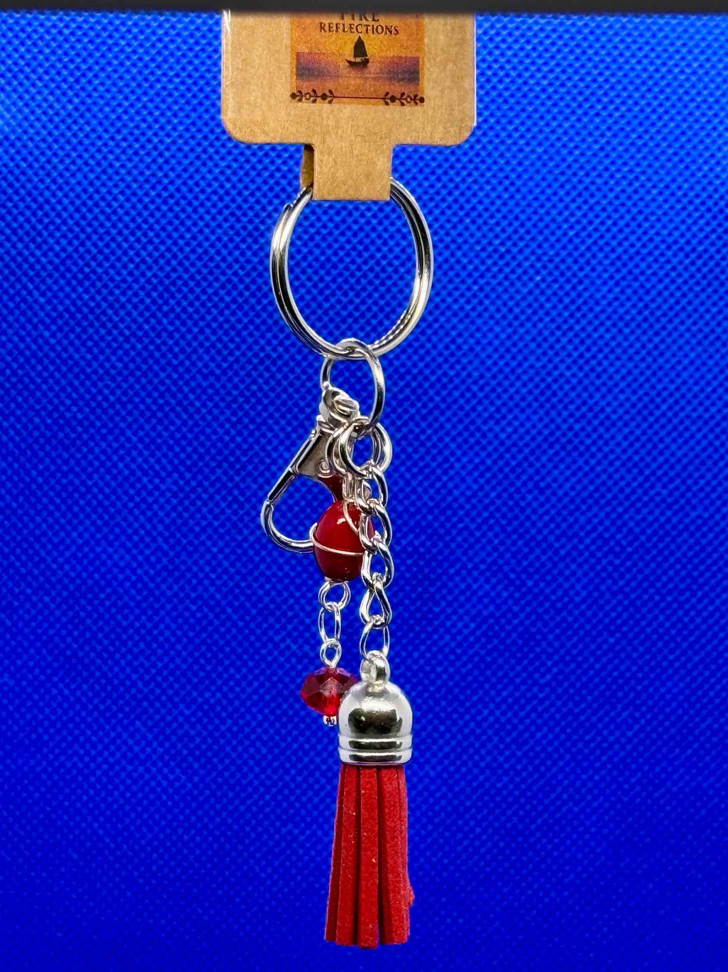 Key Chain with Tassle and Glass Beads