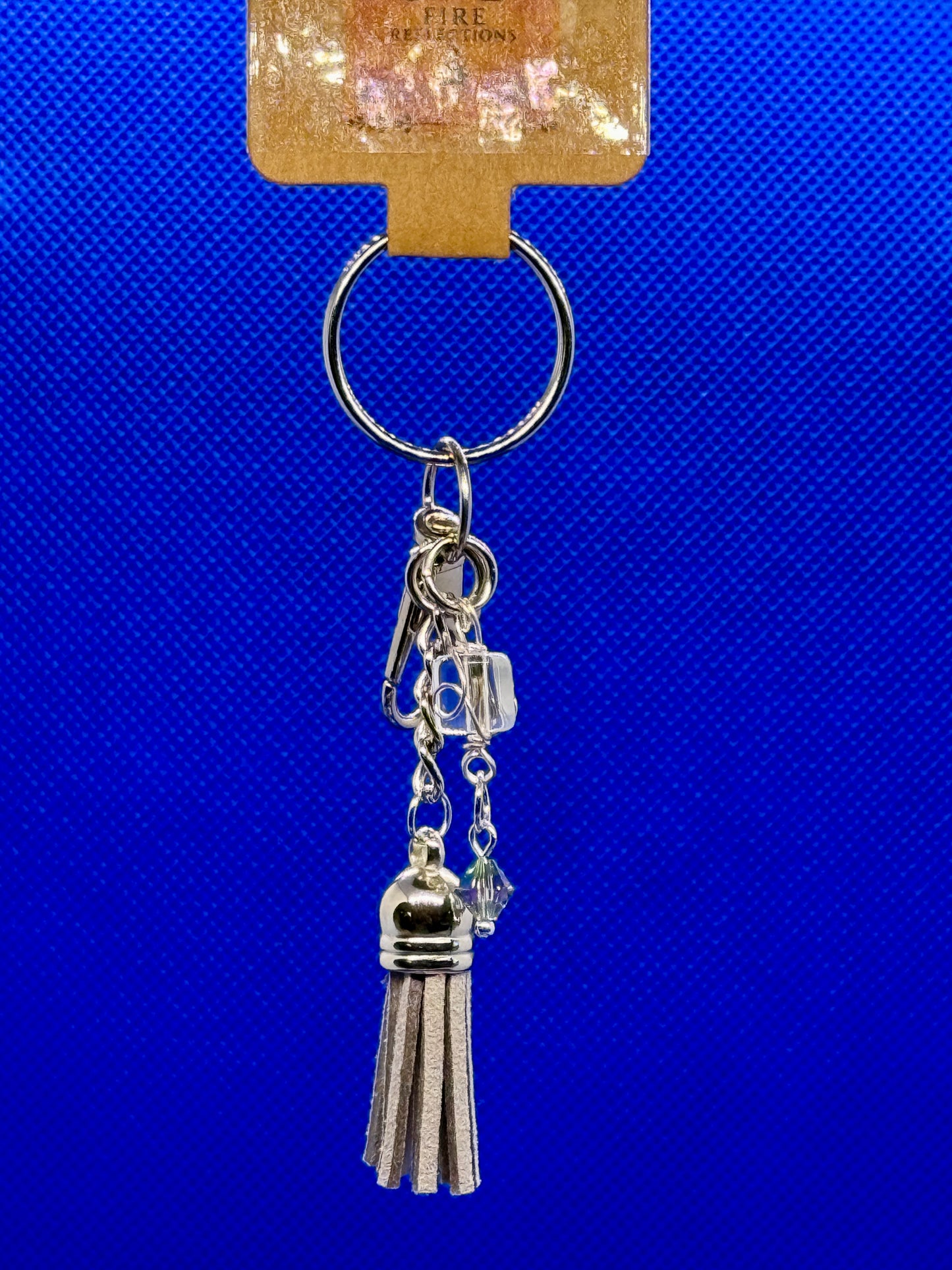 Key Chain with Tassle and Glass Beads
