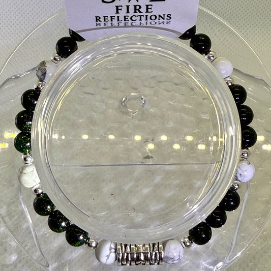 Green Goldstone & Howlite Bracelet