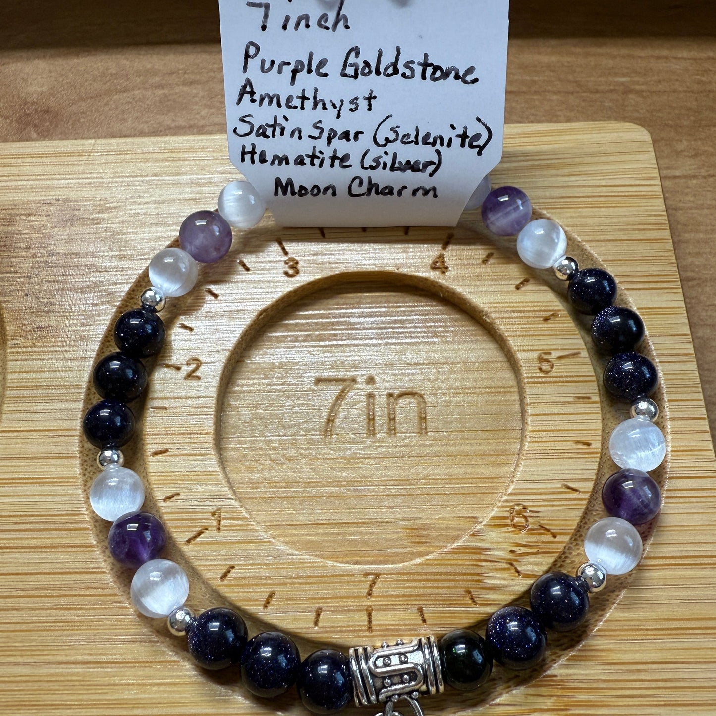 Blue Goldstone & Amethyst Bracelet
