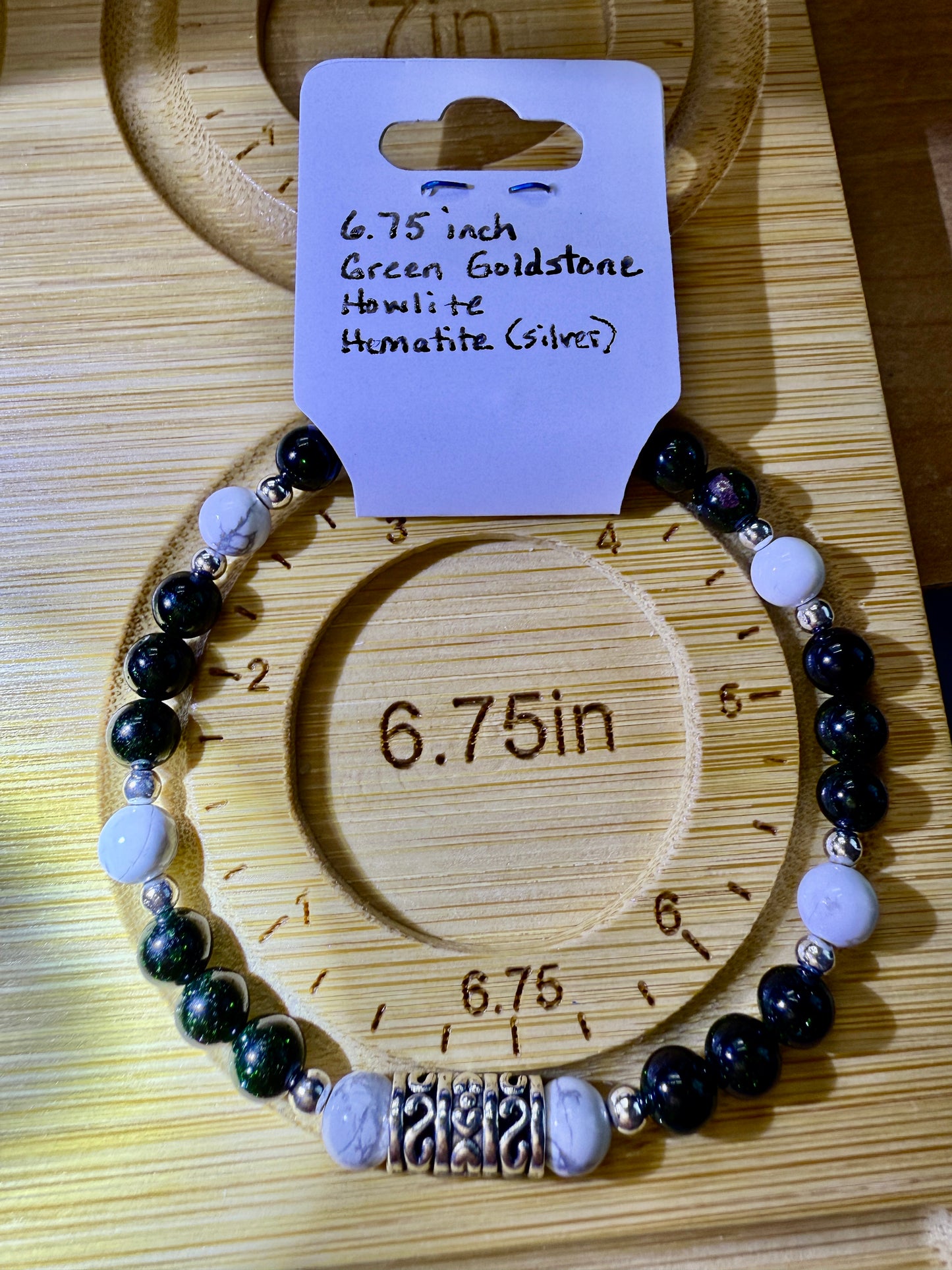 Green Goldstone & Howlite Bracelet