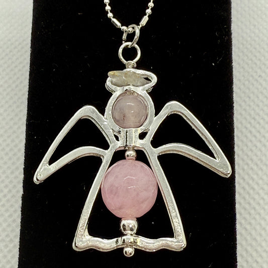 Rose Quartz Angel Pendant