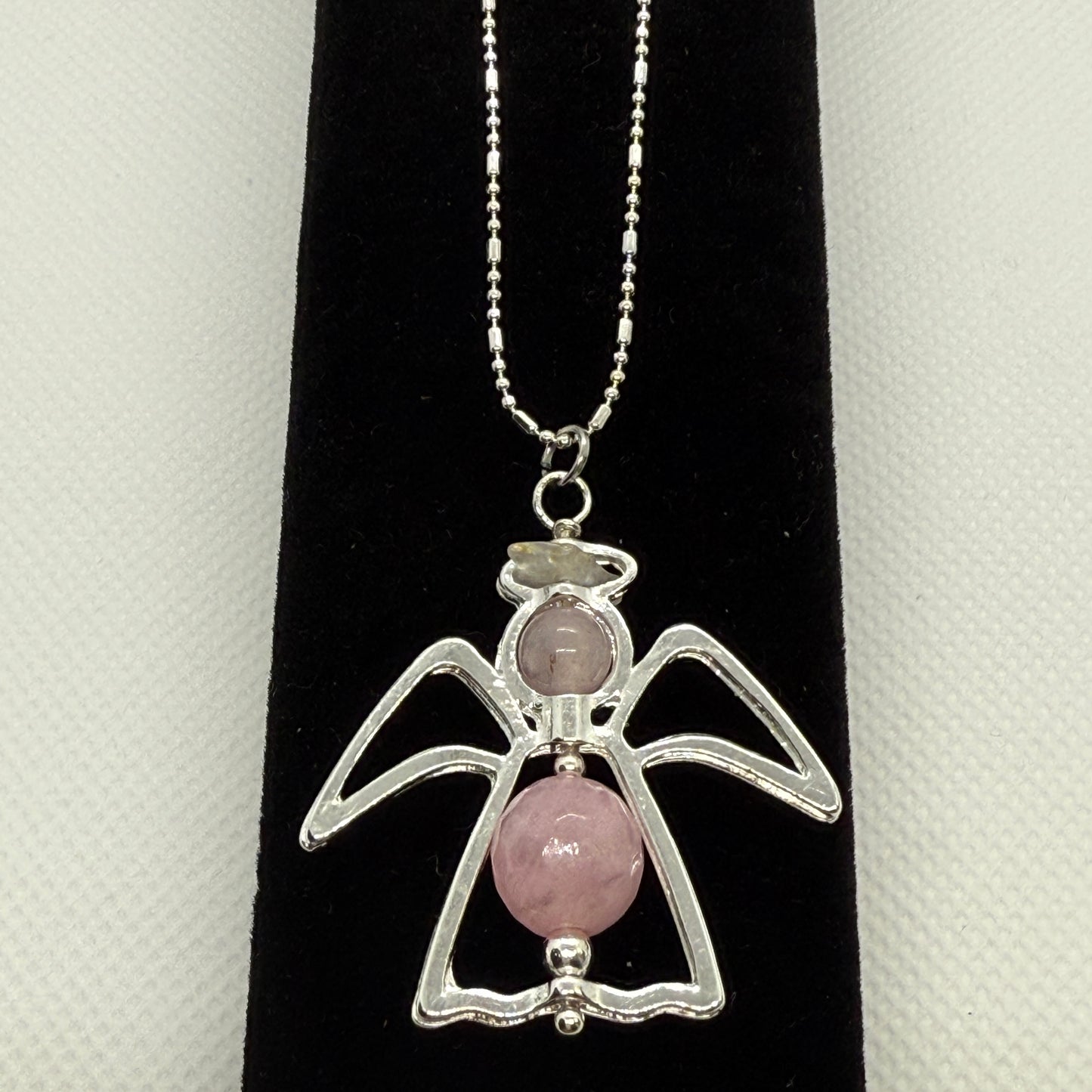Rose Quartz Angel Pendant