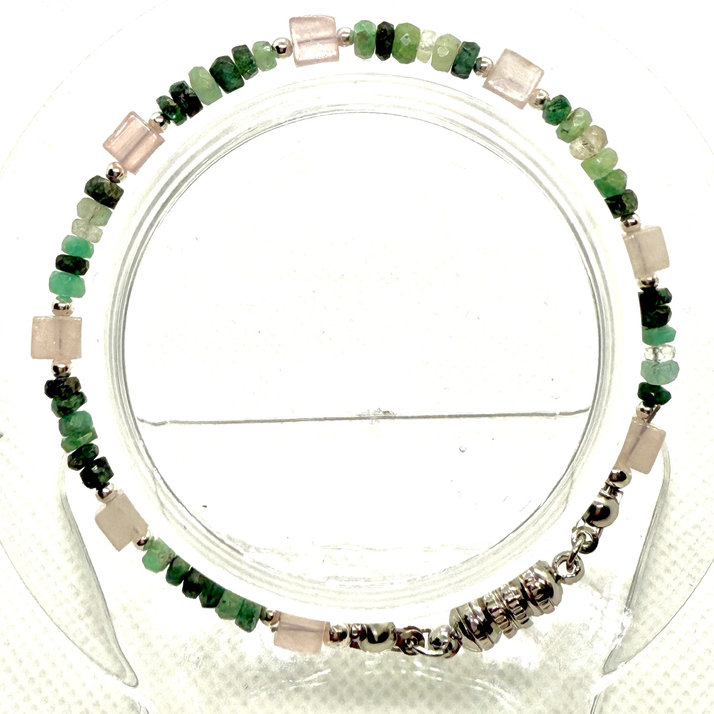 Emerald & Rose Quartz Bracelet