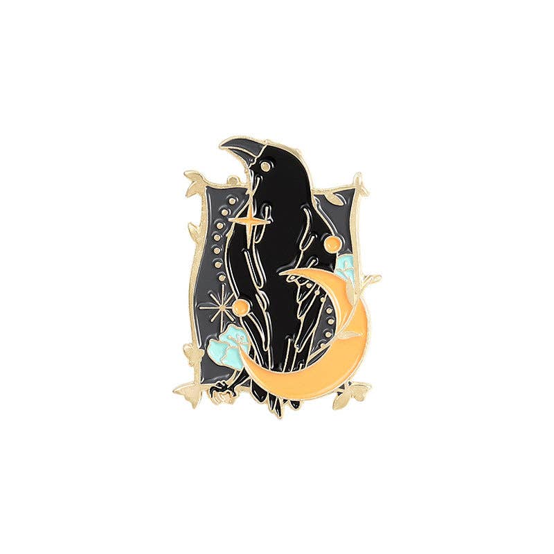Pinori - Raven Mystique Metal Enamel Pin: XZ3035