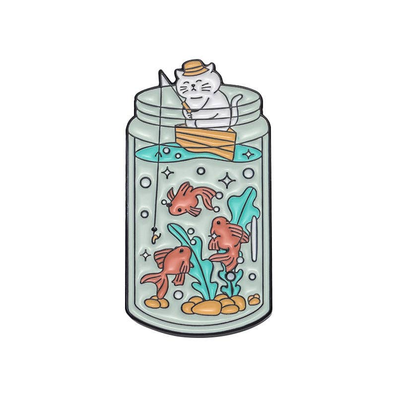 Whimsical Potion & Planet Enamel Pin: Blue