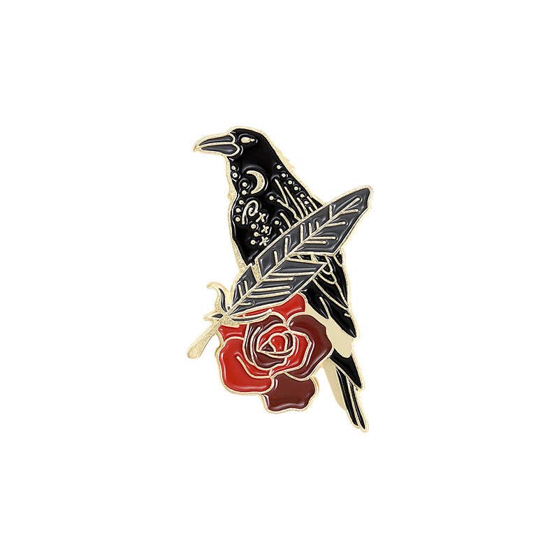 Pinori - Raven Mystique Metal Enamel Pin: XZ3033