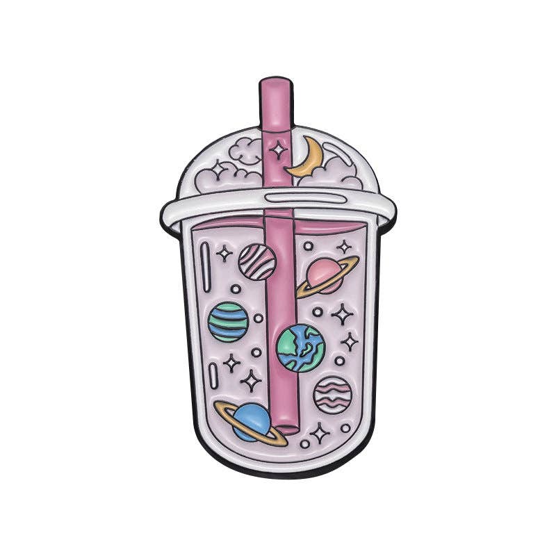 Whimsical Potion & Planet Enamel Pin: Purple