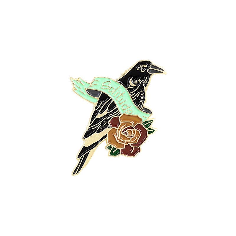 Pinori - Raven Mystique Metal Enamel Pin: XZ3034