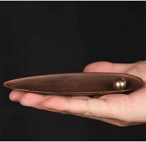 Elegant Leaf-Shaped Copper Incense Holder – 5.5" x 2"