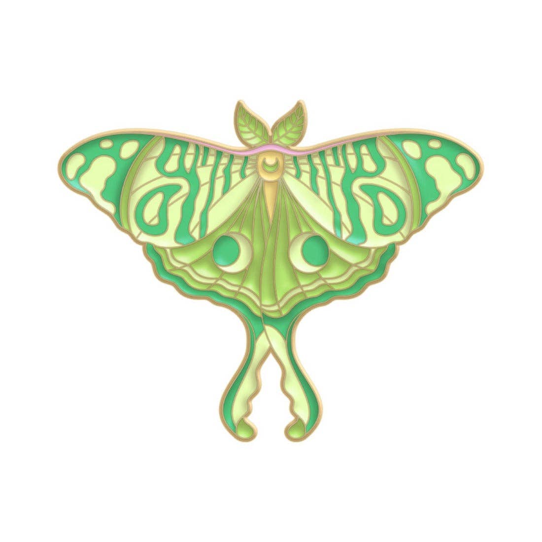 Vibrant Butterfly Enamel Pins: Green